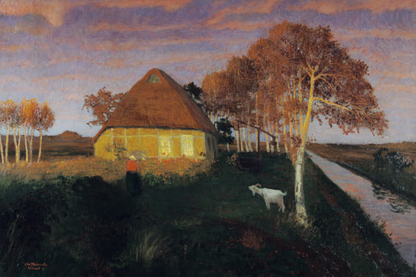 'Bog cottage croft in the evening sunshine'